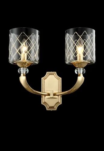 Бра GRACIA AP2 GOLD Crystal Lux прозрачный на 2 лампы, основание золотое в стиле современный классический фото 4